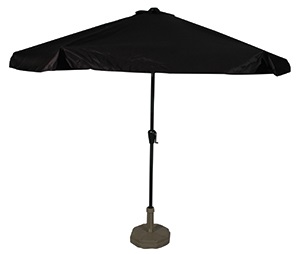 Lesli Living - Push-up parasol Gemini - Zwart - Ø300cm