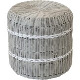 Lesli Living - Poef Saigon - Grijs - Ø41x40cm