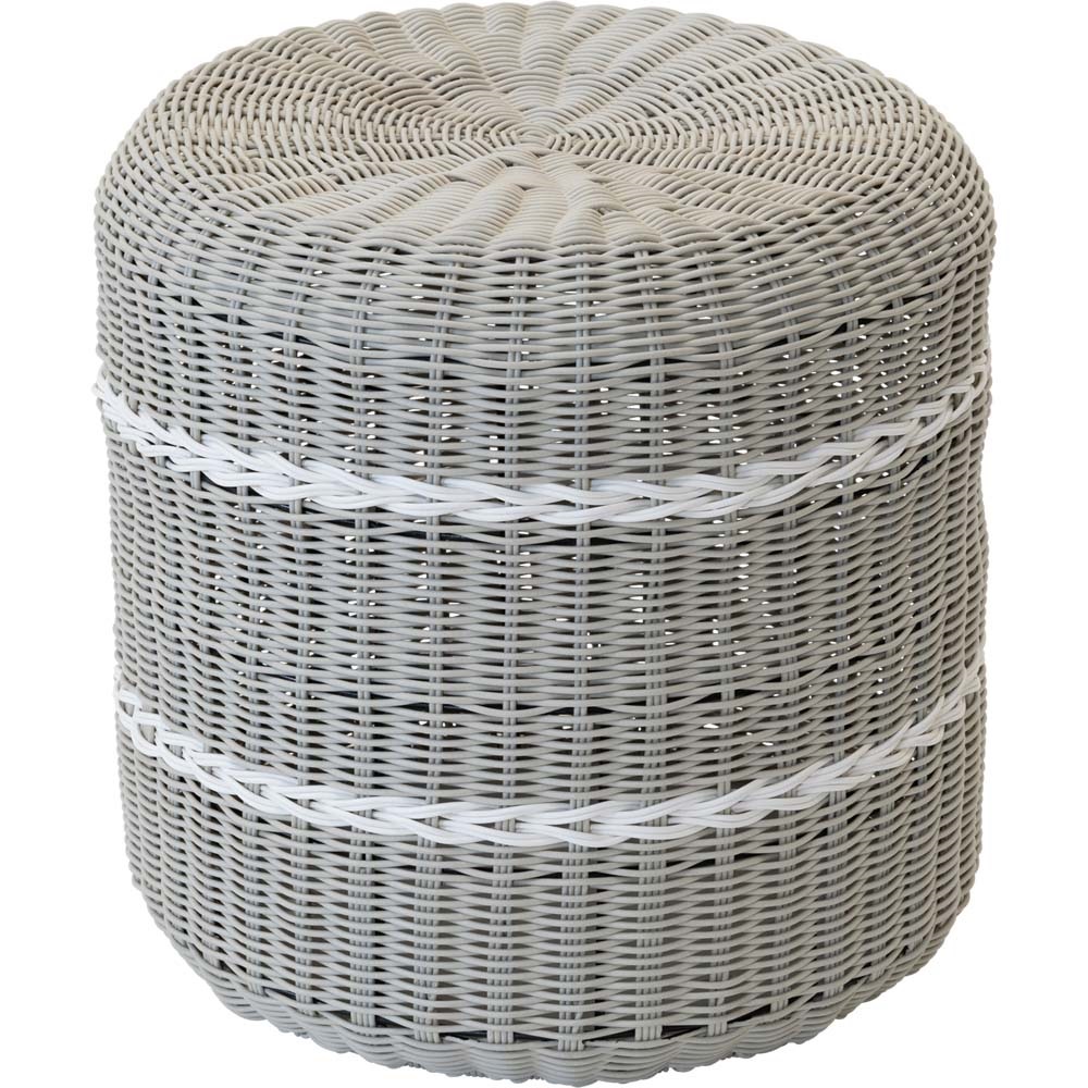 Lesli Living - Poef Saigon - Grijs - Ø41x40cm