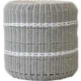 Lesli Living - Poef Saigon - Grijs - Ø41x40cm