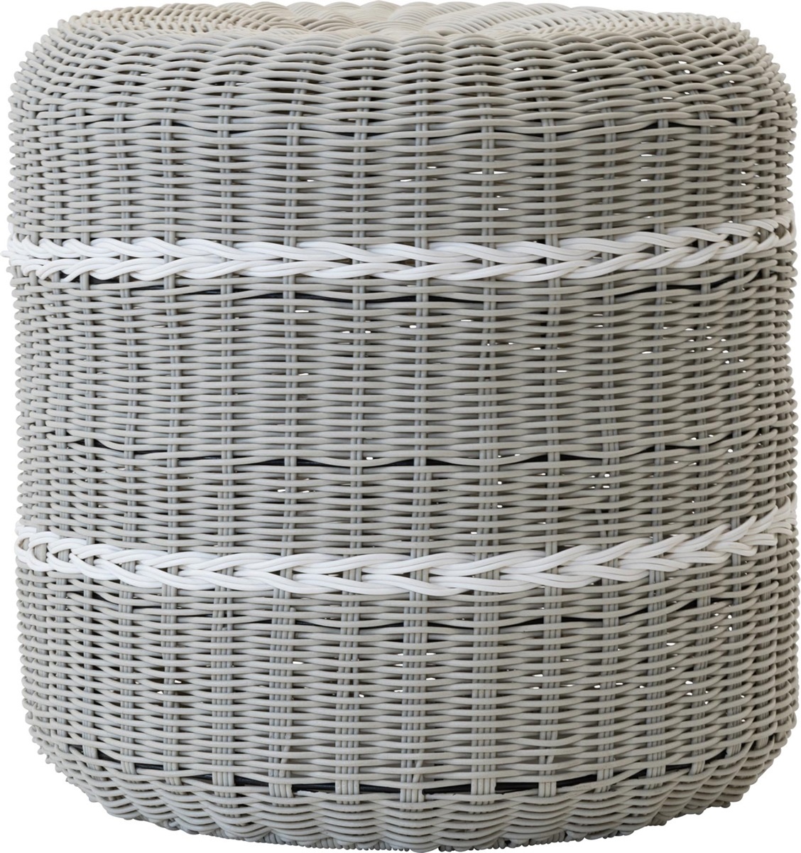 Lesli Living - Poef Saigon - Grijs - Ø41x40cm