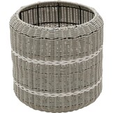 Lesli Living - Poef Saigon - Grijs - Ø41x40cm