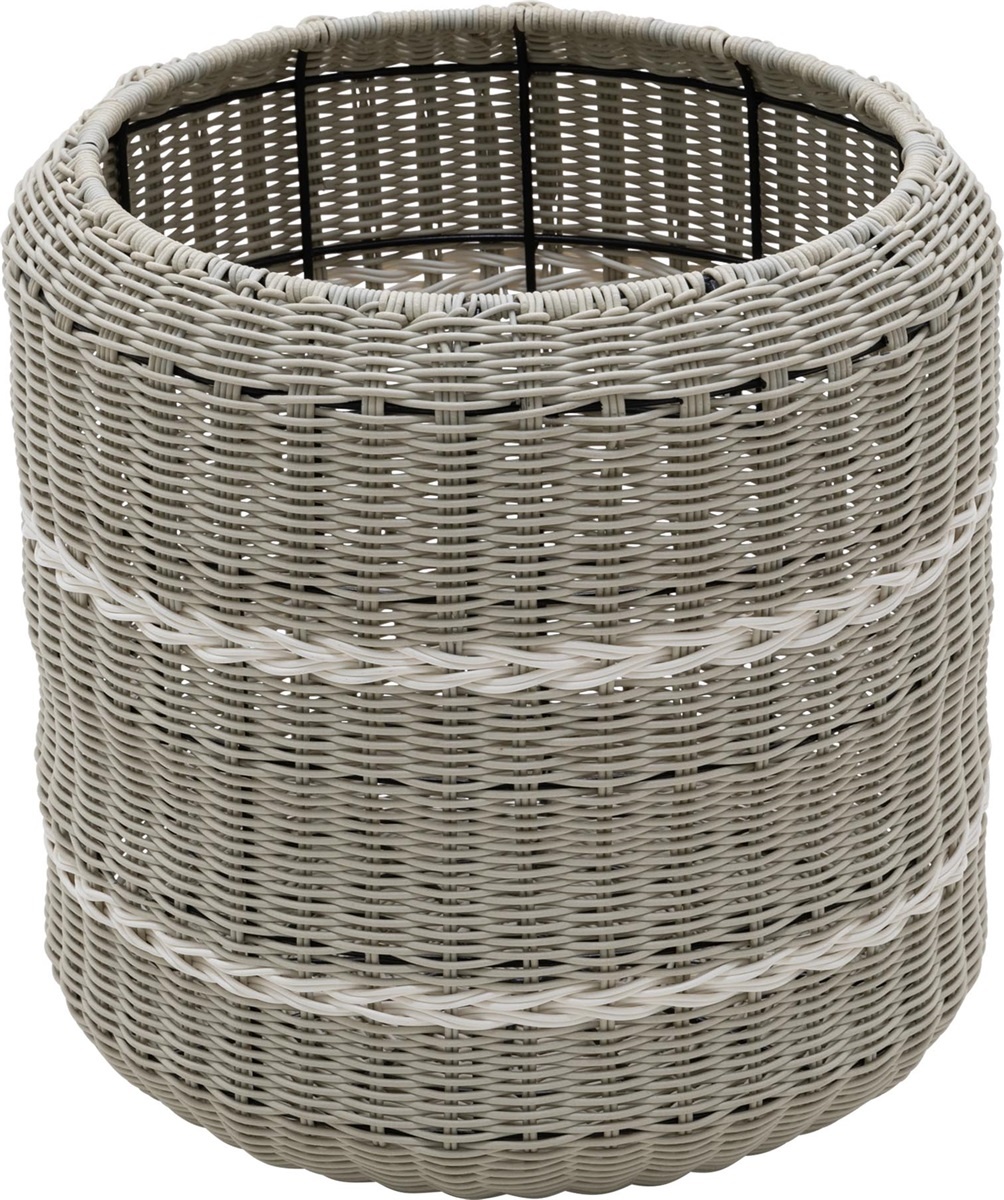 Lesli Living - Poef Saigon - Grijs - Ø41x40cm