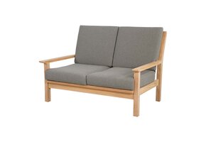 Lesli Living - Loveseat teak - Zwart - 124x86x82,5cm