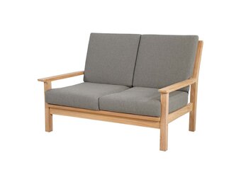 Lesli Living - Loveseat teak - Zwart - 124x86x82,5cm