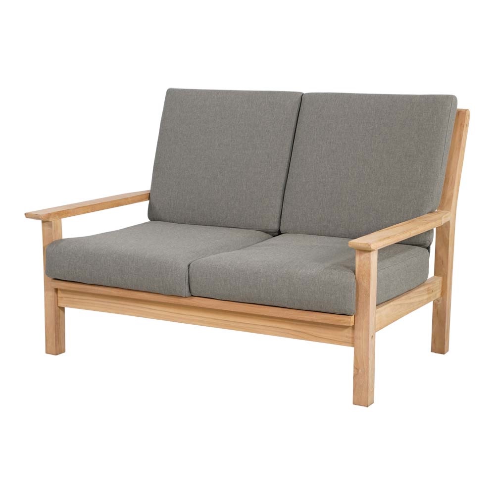 Lesli Living - Loveseat teak - Zwart - 124x86x82,5cm