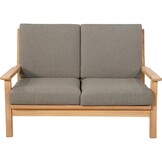 Lesli Living - Loveseat teak - Zwart - 124x86x82,5cm