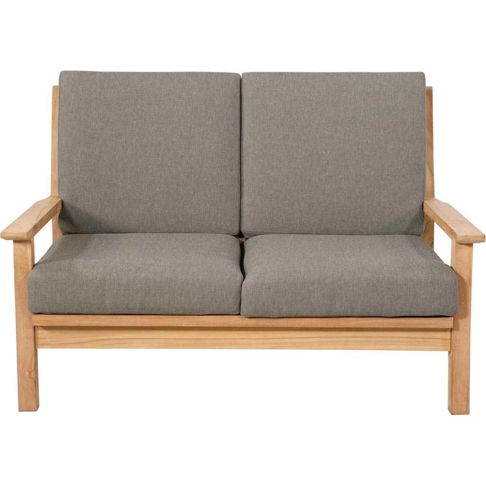 Lesli Living - Loveseat teak - Zwart - 124x86x82,5cm