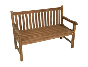 Lesli Living - Loveseat teak - Zwart - 130x65x92cm