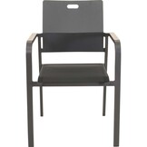 Lesli Living - Bistrostoel Sorapa - Grijs - 55x61x86,5cm - Set van 4