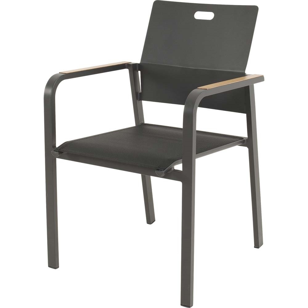 Lesli Living - Bistrostoel Sorapa - Grijs - 55x61x86,5cm - Set van 4