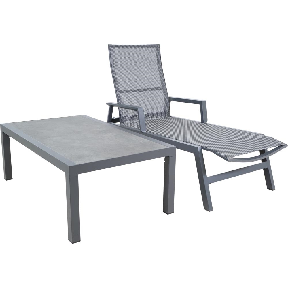 Lesli Living - Tuintafel Down - Grijs - 120x70x43cm