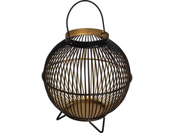 Lesli Living - Lantaarn Nora - Zwart - Ø21x22cm