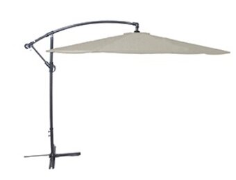 Lesli Living - Push-up parasol Gemini - Grijs - Ø300cm