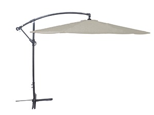 Lesli Living - Push-up parasol Gemini - Grijs - Ø300cm
