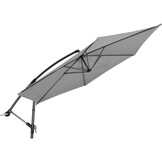 Lesli Living - Push-up parasol Gemini - Grijs - Ø300cm