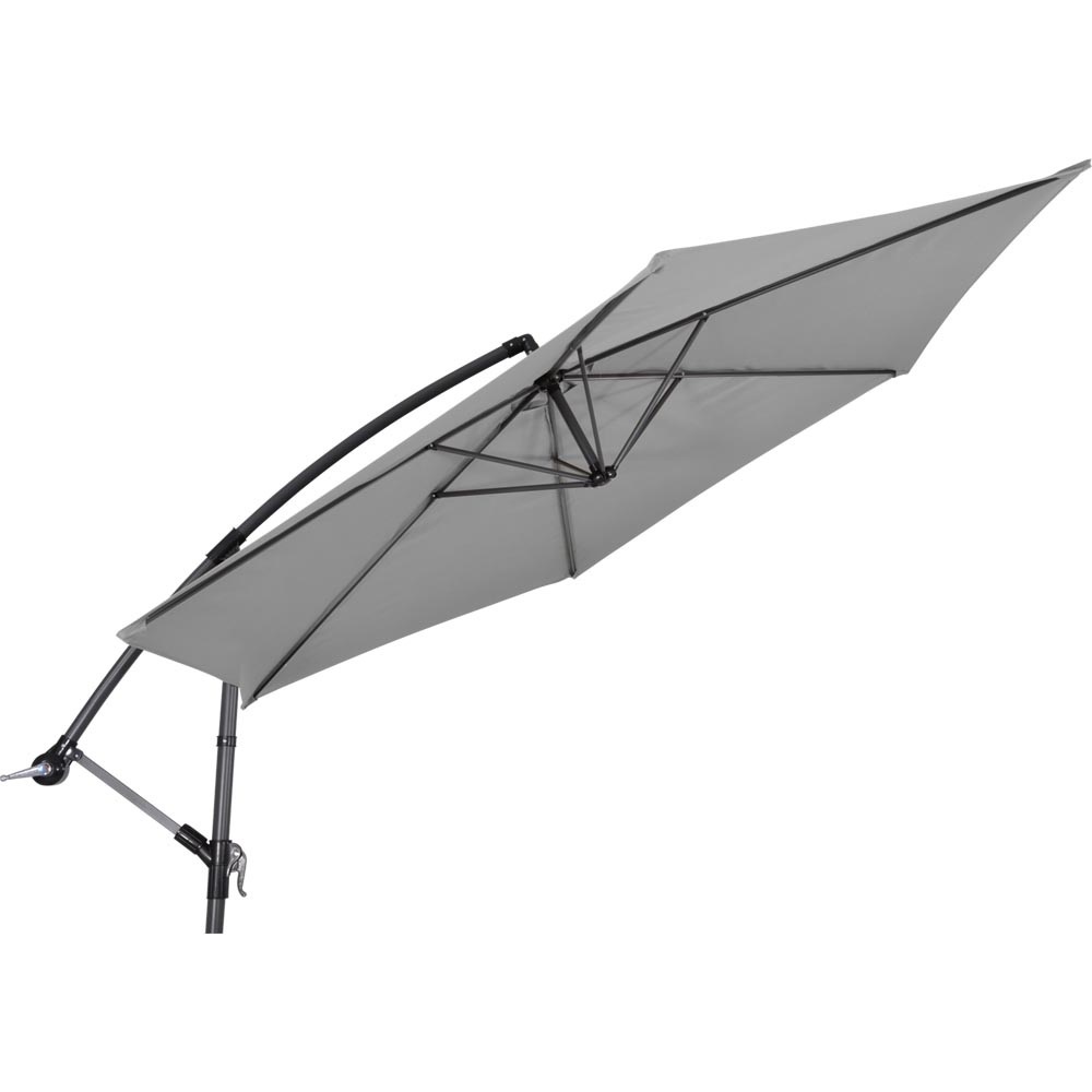 Lesli Living - Push-up parasol Gemini - Grijs - Ø300cm