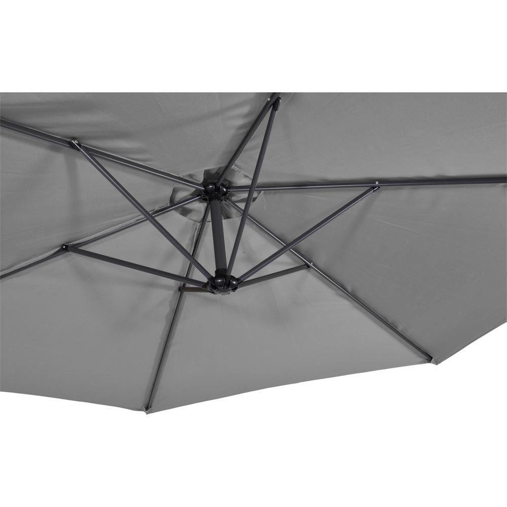 Lesli Living - Push-up parasol Gemini - Grijs - Ø300cm