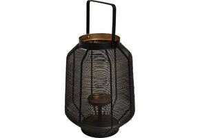 Lesli Living - Lantaarn Fenna - Zwart - Ø25x32cm