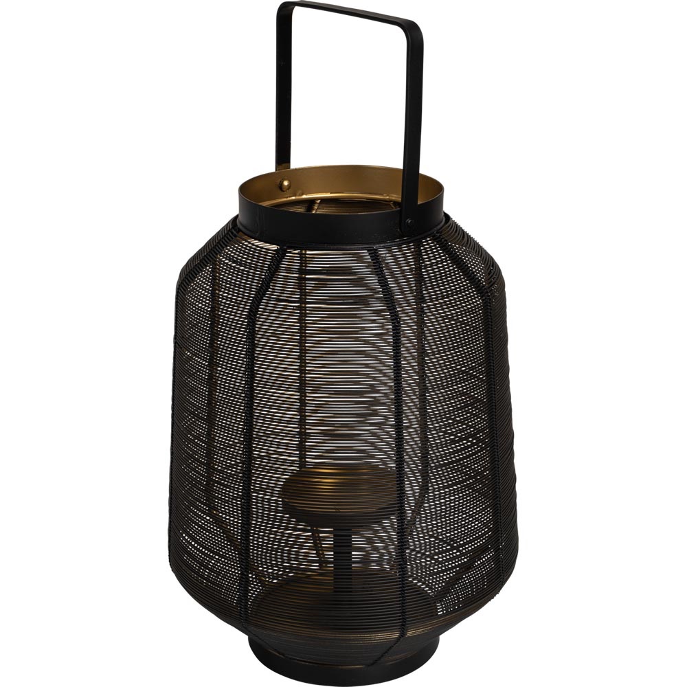 Lesli Living - Lantaarn Fenna - Zwart - Ø25x32cm