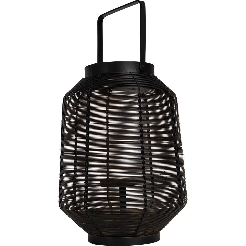 Lesli Living - Lantaarn Fenna - Zwart - Ø25x32cm