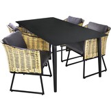 Lesli Living - Tuintafel Crest - Zwart - 180x90x75cm