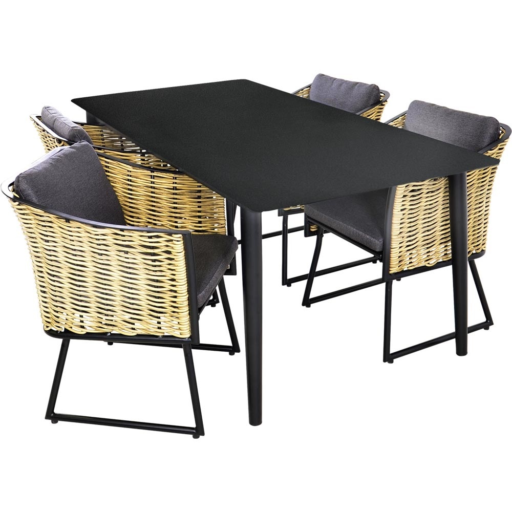 Lesli Living - Tuintafel Crest - Zwart - 180x90x75cm