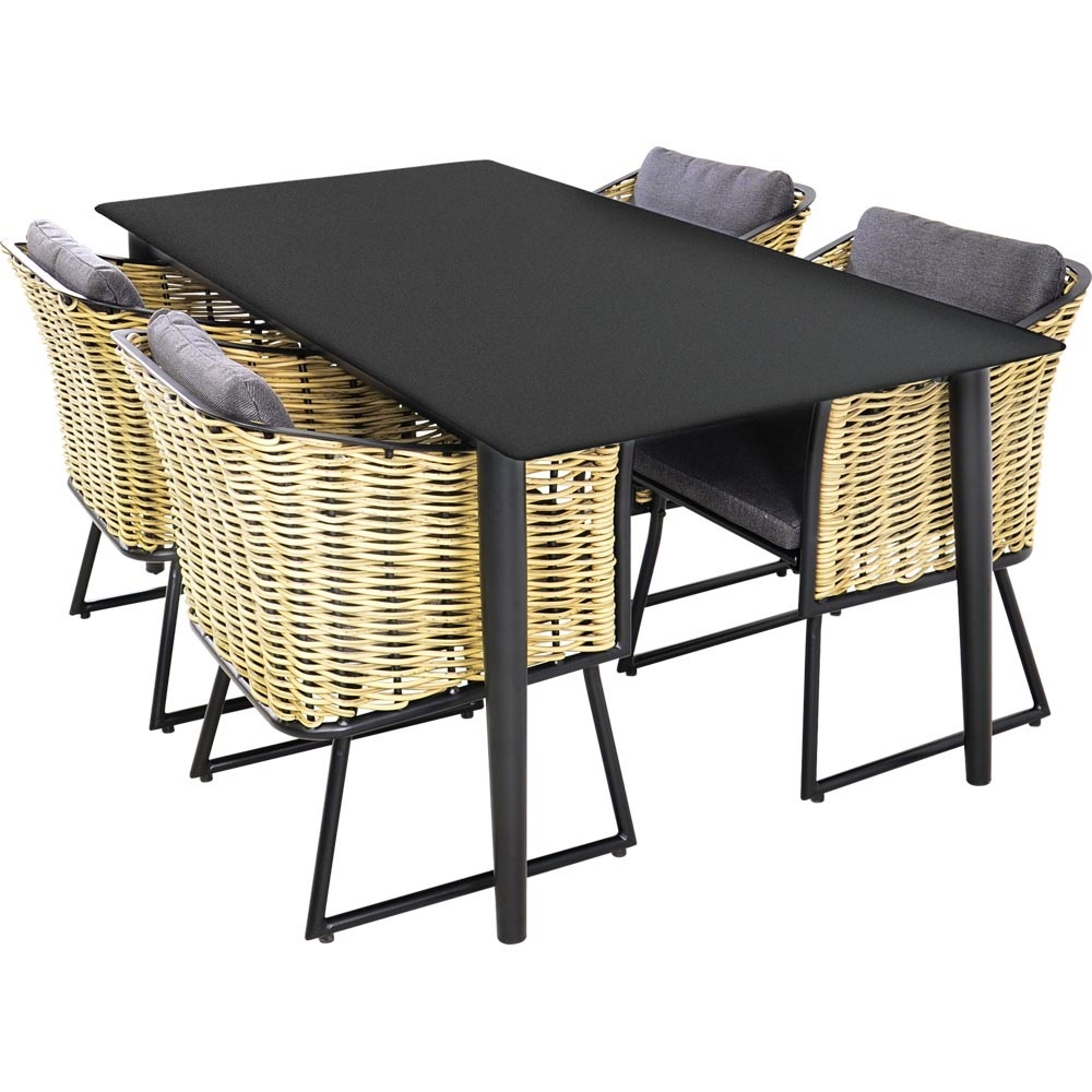 Lesli Living - Tuintafel Crest - Zwart - 180x90x75cm