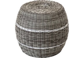 Lesli Living - Poef Laos - Beige - Ø46x40cm