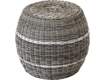 Lesli Living - Poef Laos - Beige - Ø46x40cm