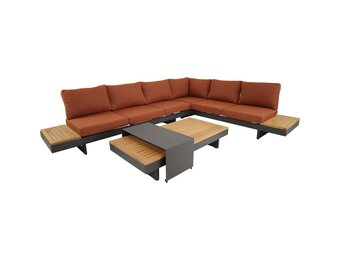 Lesli Living - Loungebank Barbados - Rood - 245x71x70cm