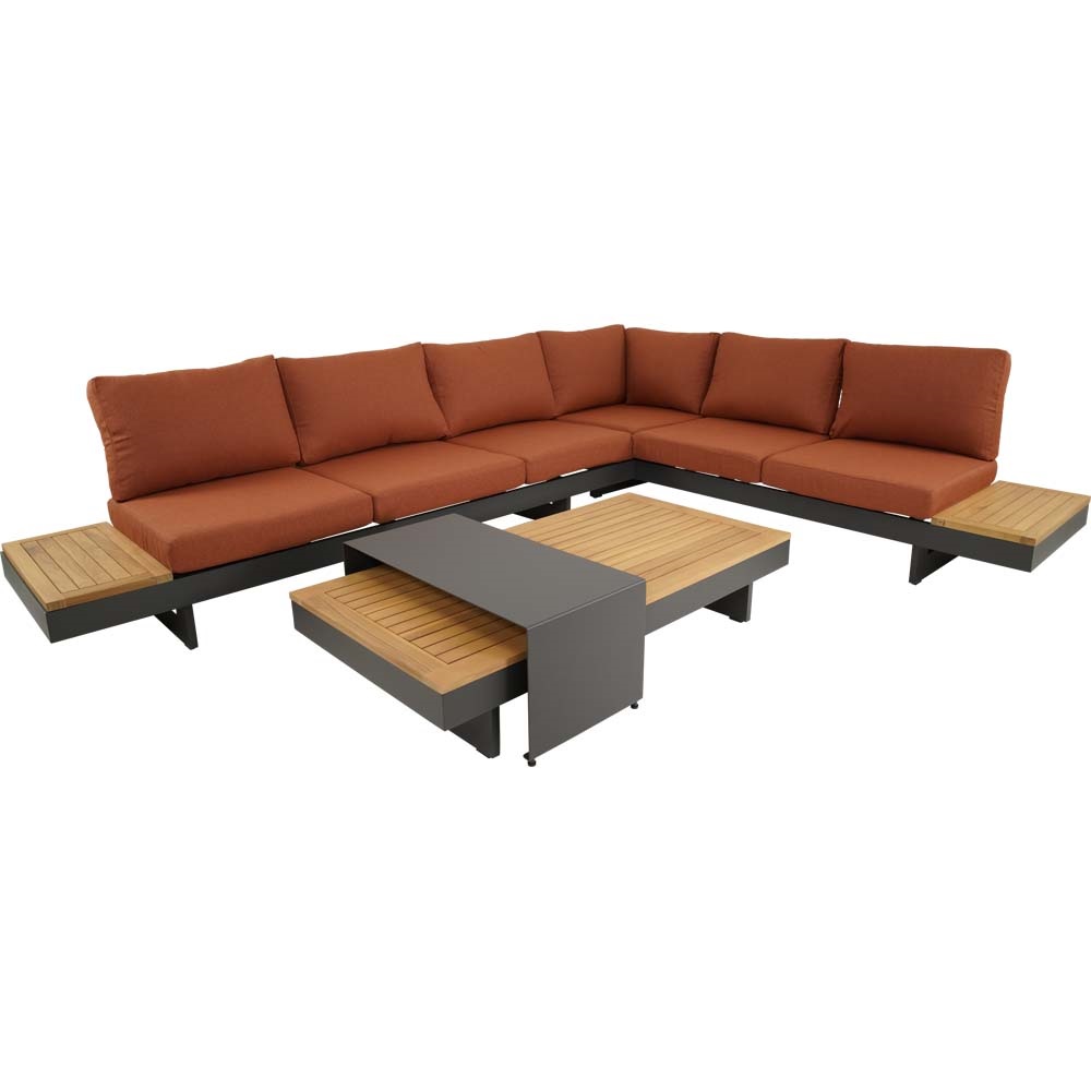 Lesli Living - Loungebank Barbados - Rood - 245x71x70cm