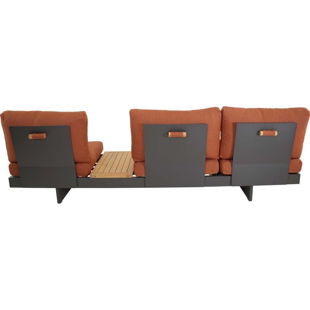 Lesli Living - Loungebank Barbados - Rood - 245x71x70cm
