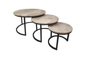 Lesli Living - Sidetable Jayden - Zwart - A Ø75x45cm