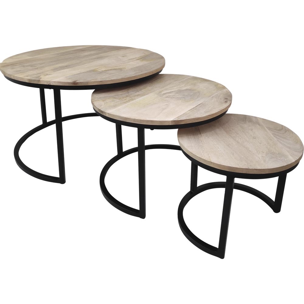 Lesli Living - Sidetable Jayden - Zwart - A Ø75x45cm