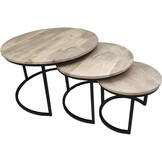 Lesli Living - Sidetable Jayden - Zwart - A Ø75x45cm