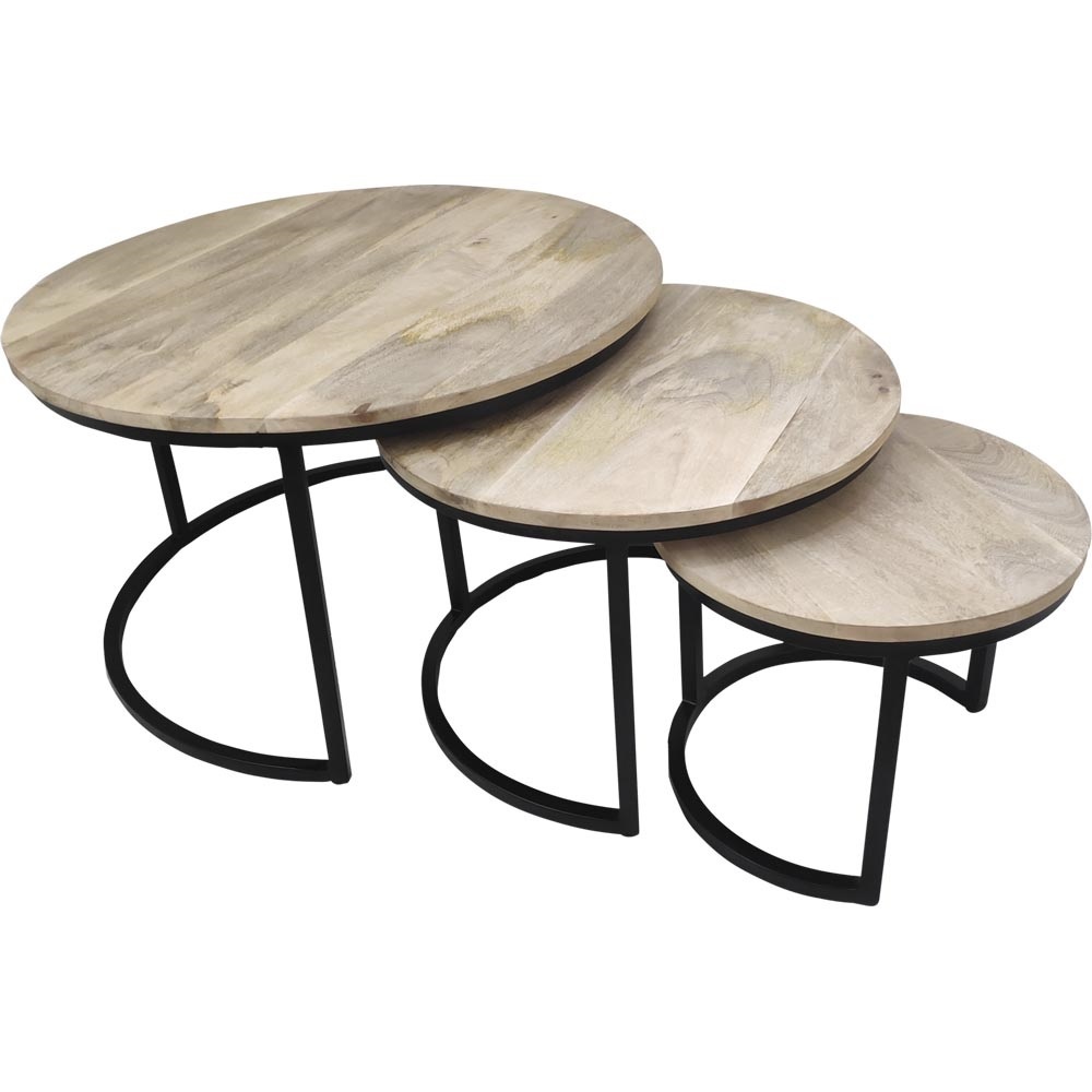 Lesli Living - Sidetable Jayden - Zwart - A Ø75x45cm