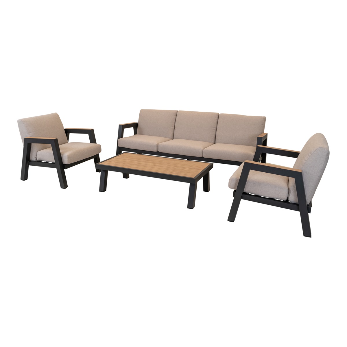 Lesli Living - Loungebank Manu - Antraciet - 207x81x75cm