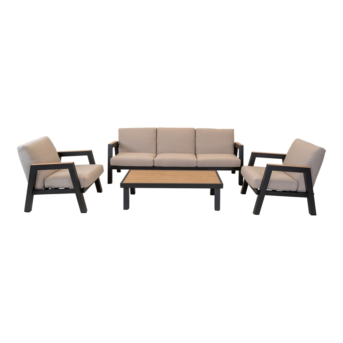Lesli Living - Loungebank Manu - Antraciet - 207x81x75cm