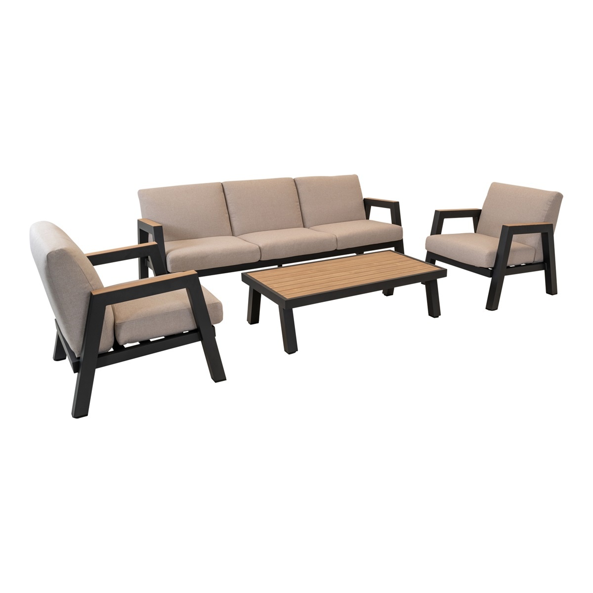 Lesli Living - Loungebank Manu - Antraciet - 207x81x75cm