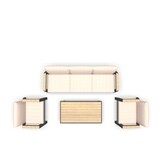 Lesli Living - Loungebank Manu - Antraciet - 207x81x75cm