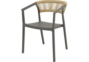 Lesli Living - Bistrostoel Terrasa - Antraciet - 56x55x74,5cm