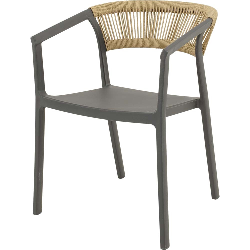 Lesli Living - Bistrostoel Terrasa - Antraciet - 56x55x74,5cm