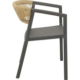 Lesli Living - Bistrostoel Terrasa - Antraciet - 56x55x74,5cm