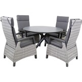 Lesli Living - Tuintafel Mojito - Antraciet - Ø120x74cm