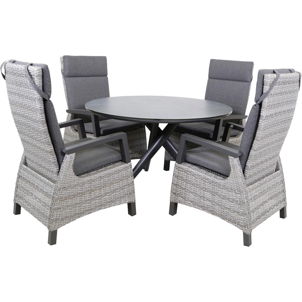 Lesli Living - Tuintafel Mojito - Antraciet - Ø120x74cm