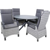 Lesli Living - Tuintafel Mojito - Antraciet - Ø120x74cm