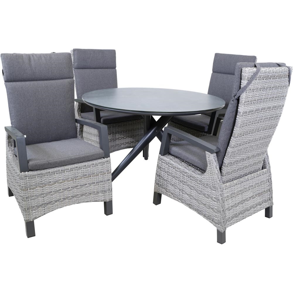 Lesli Living - Tuintafel Mojito - Antraciet - Ø120x74cm