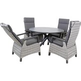 Lesli Living - Tuintafel Mojito - Antraciet - Ø120x74cm