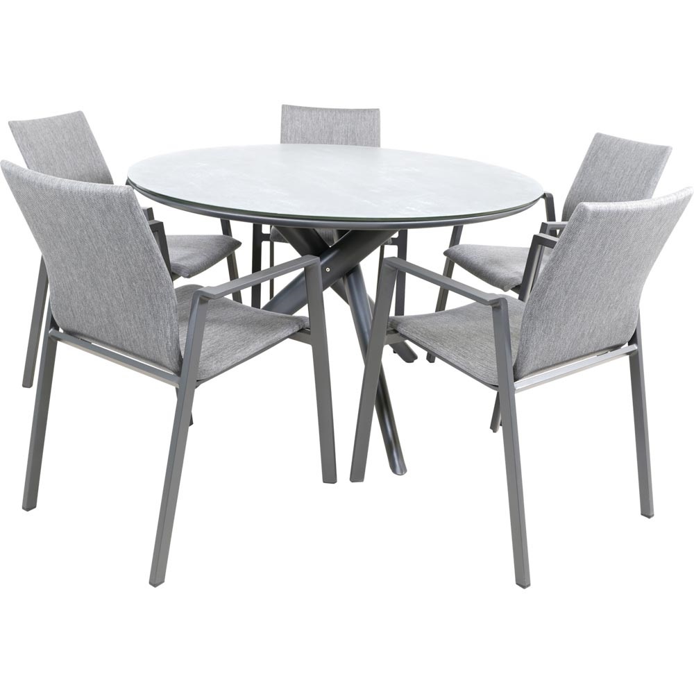 Lesli Living - Tuintafel Mojito - Antraciet - Ø120x74cm